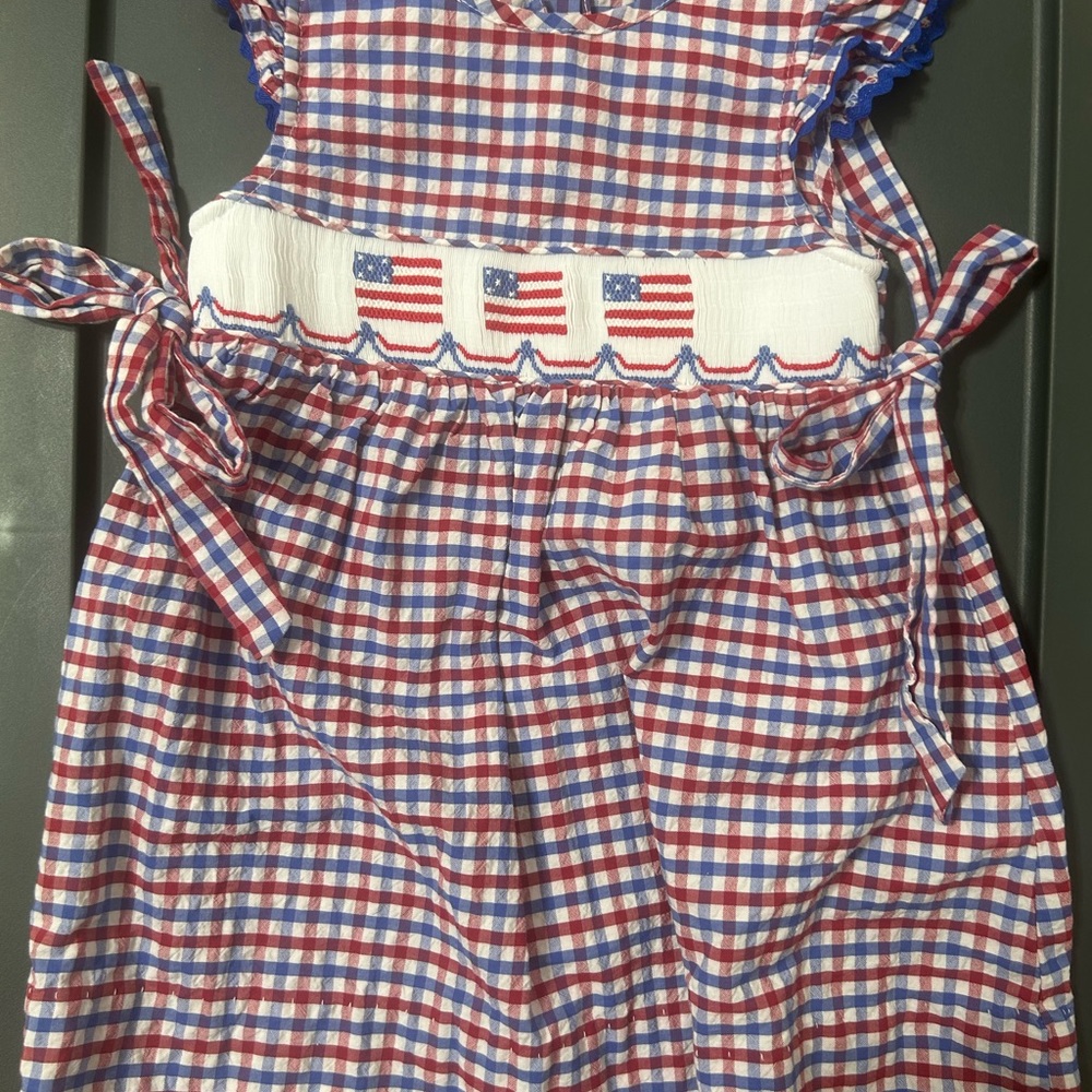 Patriotic Plaid Kids Dress